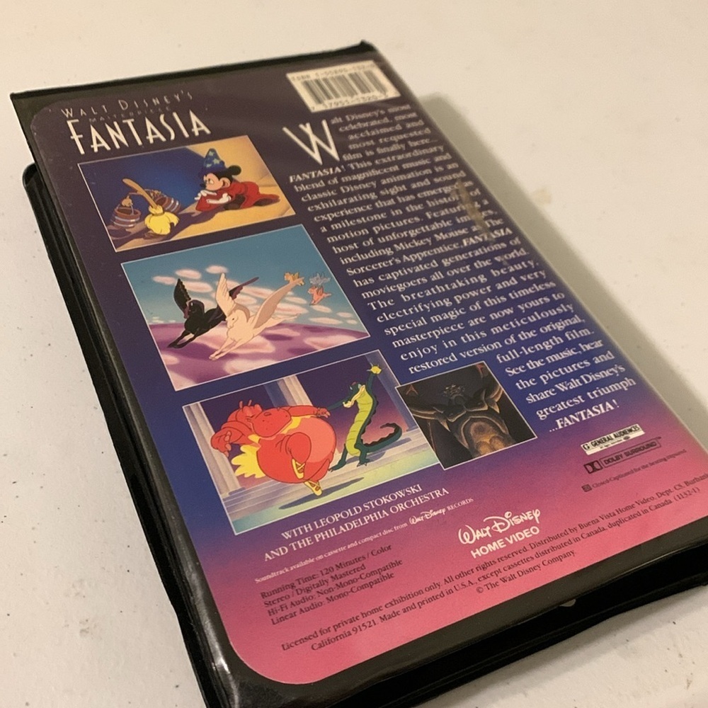 VHS Tape Walt Disney’s Masterpiece Fantasia Mickey Mouse Sorcerer - Picture 9 of 9